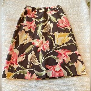 Talbots petites size 2 floral print skirt